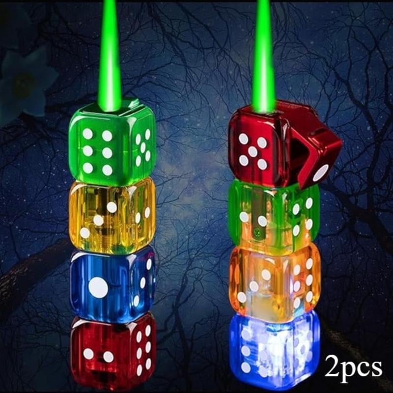 ๐Hot sale 49% OFF๐๐ฅ Creative Gas Lighter โ Rechargeable Windproof Green Flame Dice Design ๐ฒ