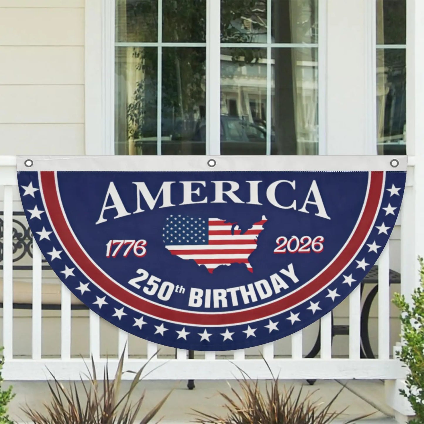 🗽USA 250th Anniversary Flag Half Round Banner🦅