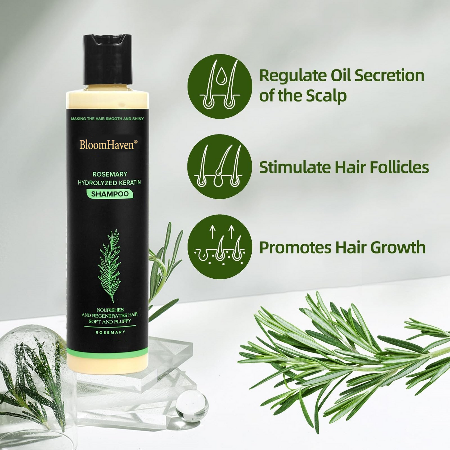 🔥BloomHaven® Organic Rosemary Hair Growth Shampoo