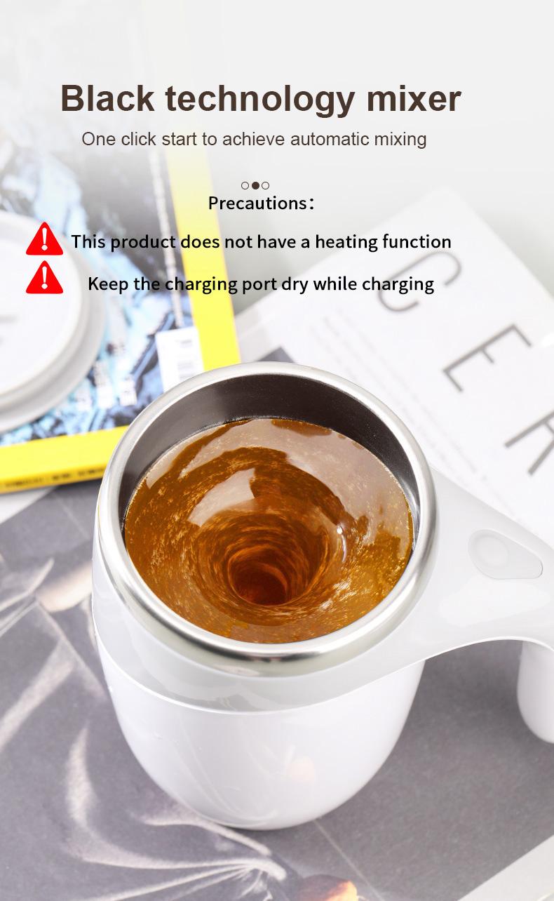 ✨380 ml Electric Automatic Stirring Coffee Mug – Stainless Steel Travel Mug with Lazy Rotating Magnet Design | Reusable, Leak-Proof & Keep-Warm for Home!☕