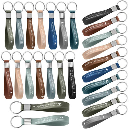 ✨Christian Bible Verse Keychain Set – Inspirational Religious Wristlet Keychains with Faith, Hope & Scripture Quotes | Perfect Gift for Believers & Church Groups!✝️