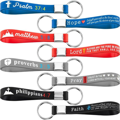 ✨Christian Bible Verse Keychain Set – Inspirational Religious Wristlet Keychains with Faith, Hope & Scripture Quotes | Perfect Gift for Believers & Church Groups!✝️