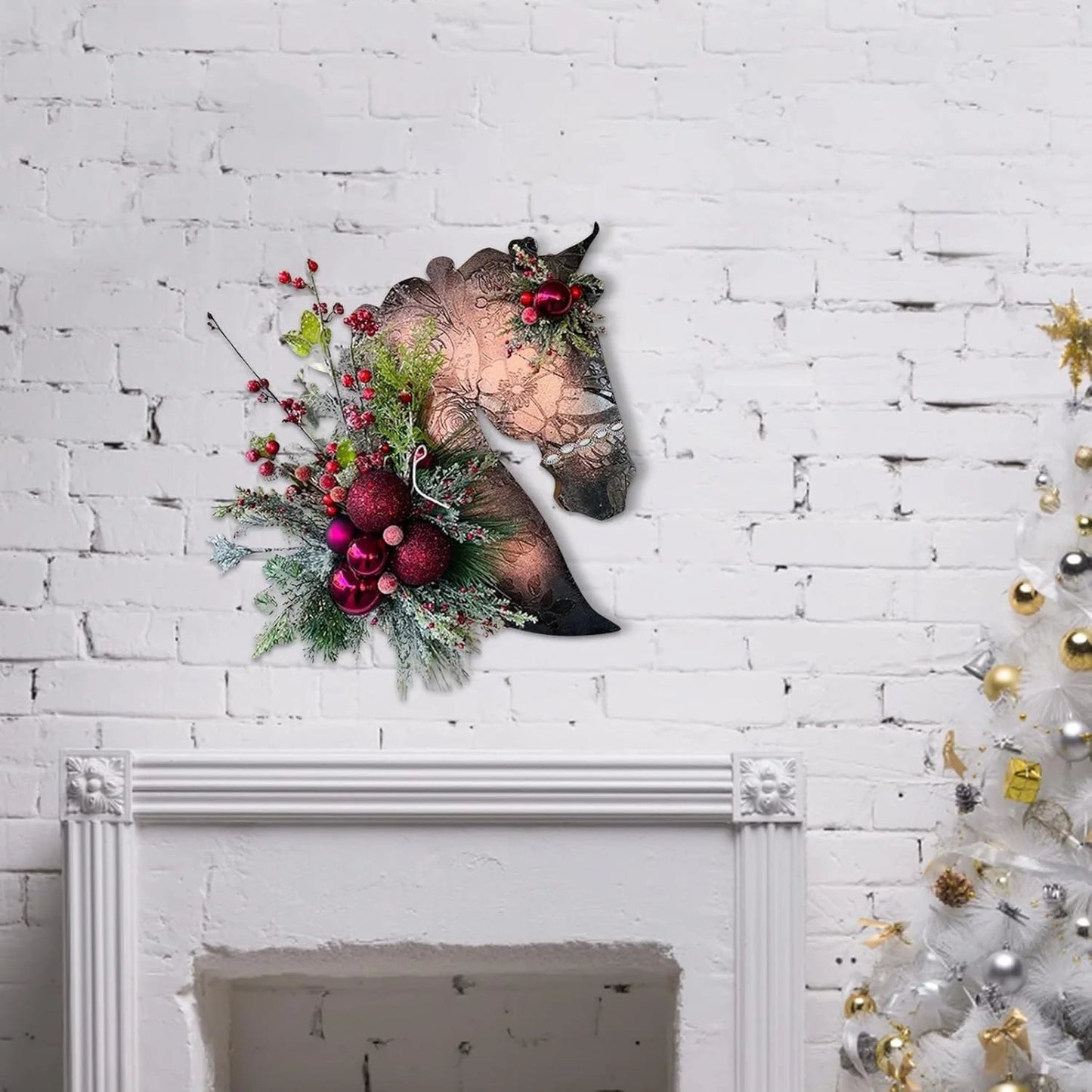 🐴Horse Head Wreath – Rustic Farmhouse Equestrian Door Decor✨