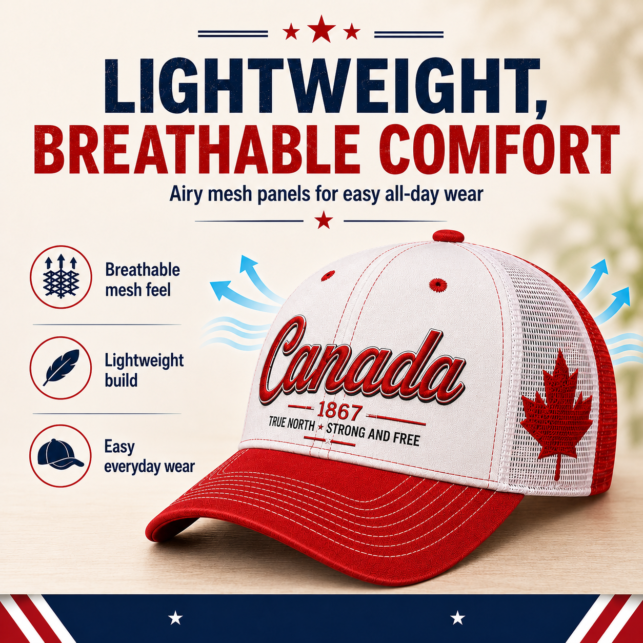🔥Canada Day Sale - Canada 1867 “True North” Patriotic Trucker Cap