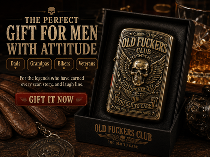 ☠️ Old Fuckers Club Vintage Lighter | 2026 Limited Edition Collectible Metal Lighter