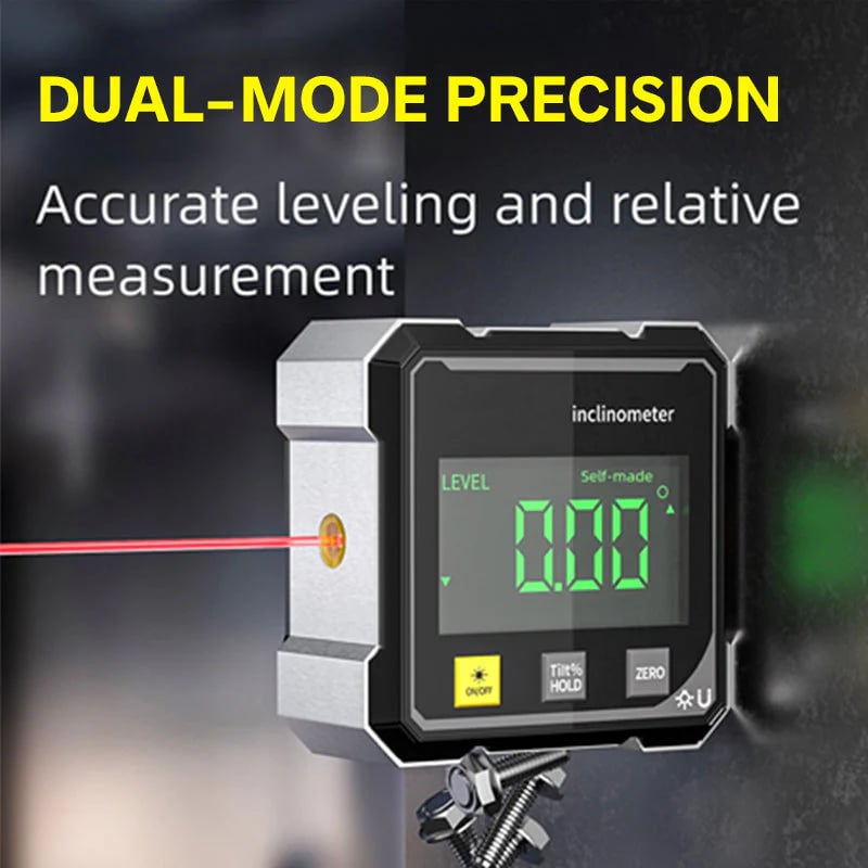 Professional tools 4-Side Magnetic Digital Angle Gauge with Laser