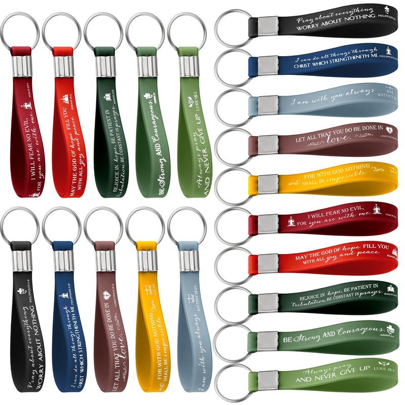 ✨Christian Bible Verse Keychain Set – Inspirational Religious Wristlet Keychains with Faith, Hope & Scripture Quotes | Perfect Gift for Believers & Church Groups!✝️