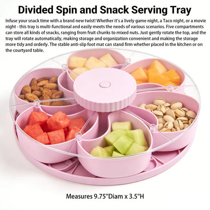 LAST DAY 53% OFF--Divided Serving Tray That Spins – Perfect for Snacks, Dips & Party Appetizers