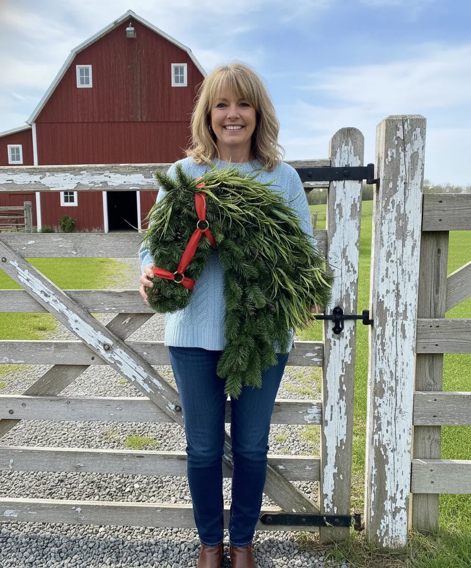 🐴Horse Head Wreath – Rustic Farmhouse Equestrian Door Decor✨