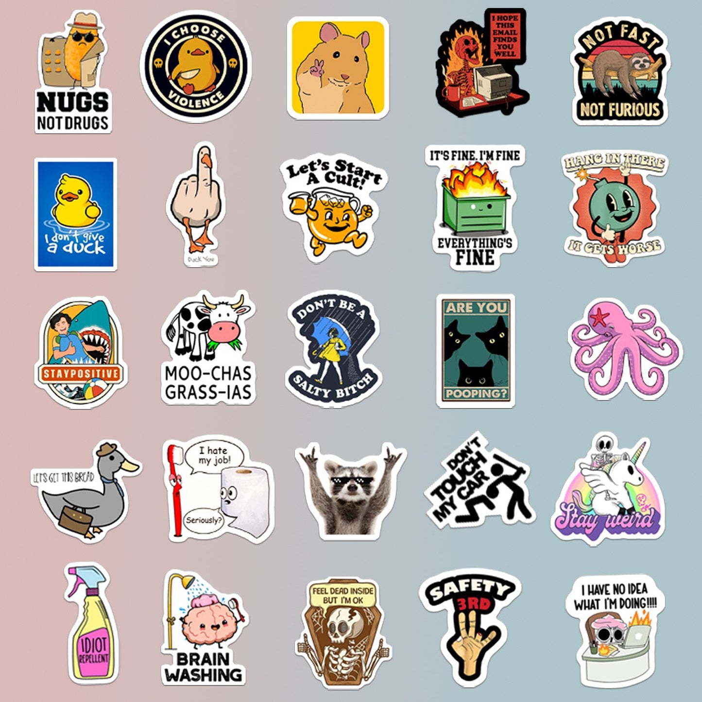 ✨130 Pcs Funny Meme Stickers Set – Hilarious Saying & Cartoon Decals for Laptops, Water Bottles & Gifts | Hot Seller for Humor Lovers!😂