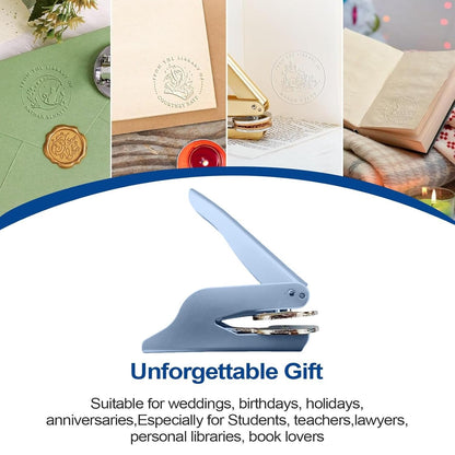 ✨Hand Engraved Personalized Stamp – Elegant Embossing Machine for Custom Bookmarks, Wedding Invitations & Paper Crafts | Unique Gift for Women, Teachers & Craft Enthusiasts!✒️