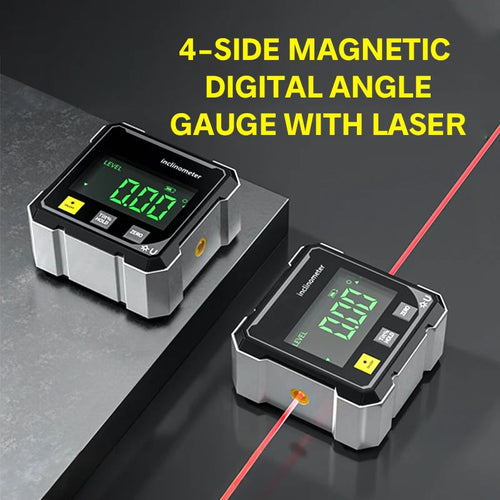 Professional tools 4-Side Magnetic Digital Angle Gauge with Laser