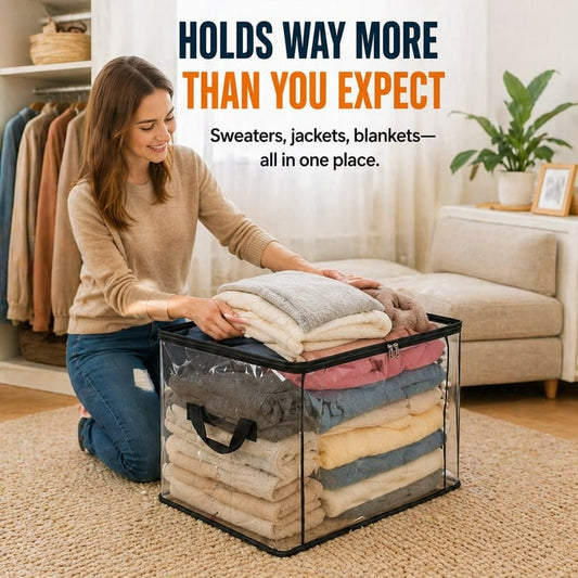 🎁Hot Sale 49% OFF🔥Large Heavy-Duty Thick Plastic Clear Storage Bag for Clothes, Moving & Storage