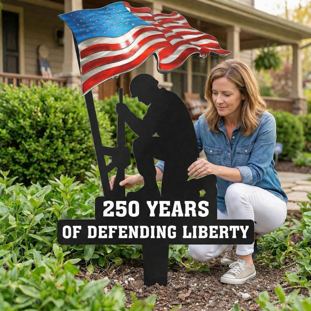 🥇  250 Years of Defending Liberty Metal Garden Stake