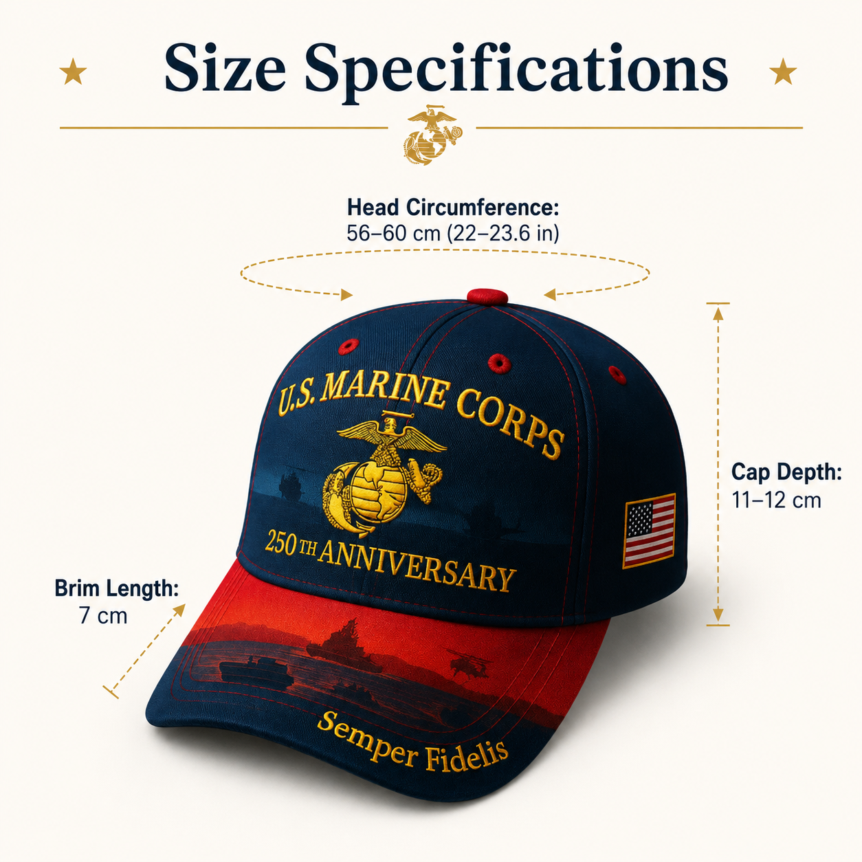 ❤️ U.S. Marine Corps 250th Anniversary Commemorative Cap 🇺🇸