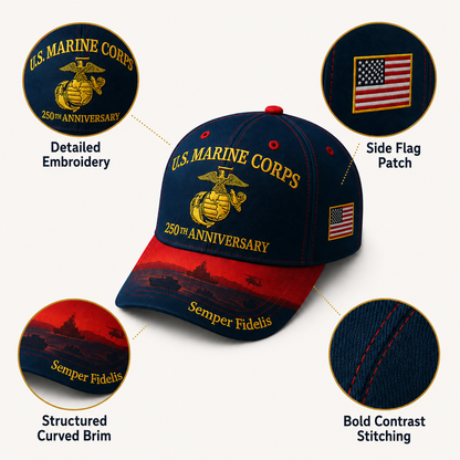 ❤️ U.S. Marine Corps 250th Anniversary Commemorative Cap 🇺🇸