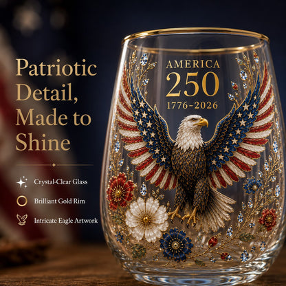 USA 250th Eagle Glass Tumbler