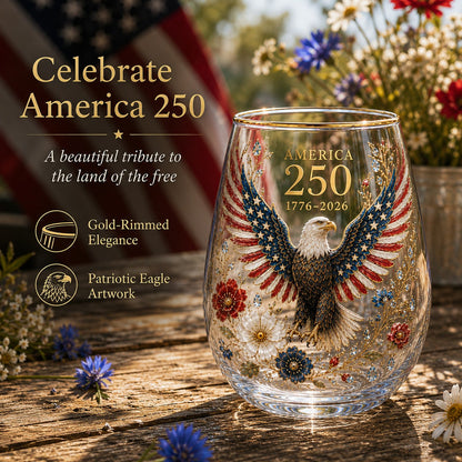 USA 250th Eagle Glass Tumbler
