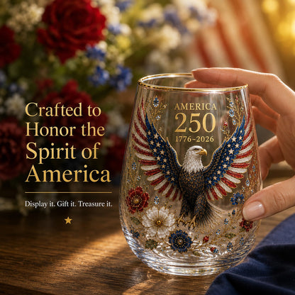 USA 250th Eagle Glass Tumbler