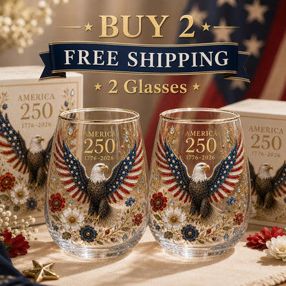USA 250th Eagle Glass Tumbler