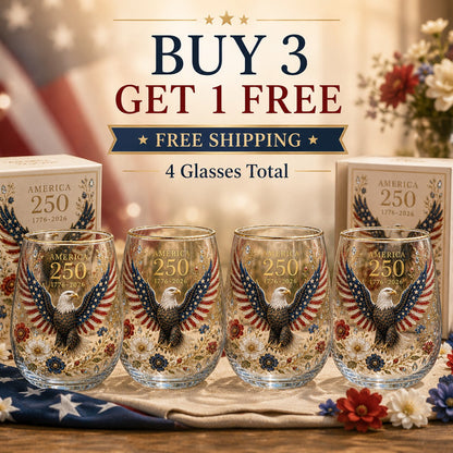 USA 250th Eagle Glass Tumbler