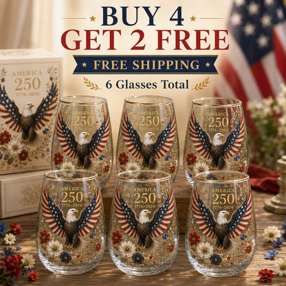 USA 250th Eagle Glass Tumbler