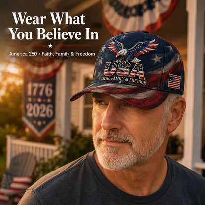 🎁🧢Father's Day 49% OFF - USA Faith, Family & Freedom Cap