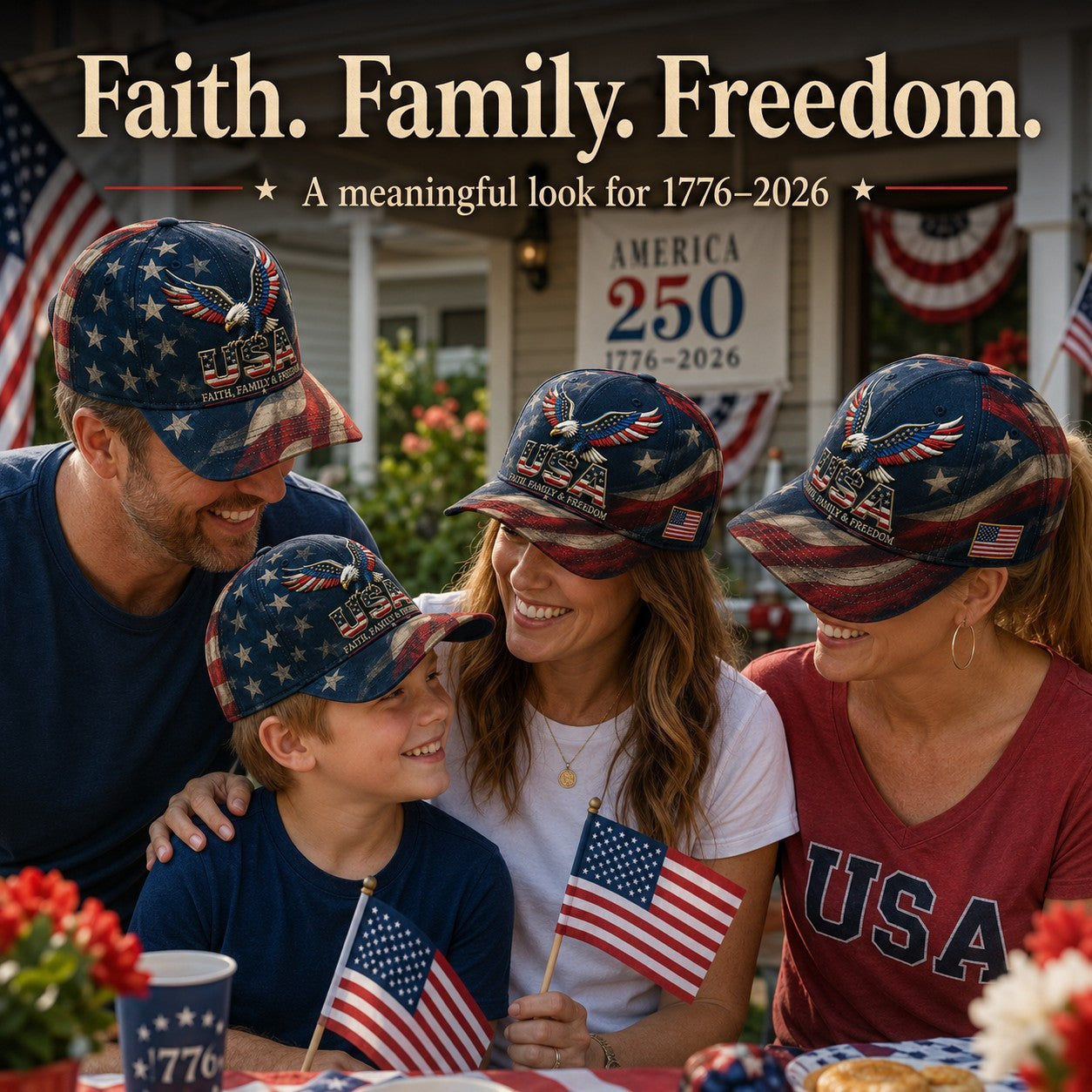 🎁🧢Father's Day 49% OFF - USA Faith, Family & Freedom Cap