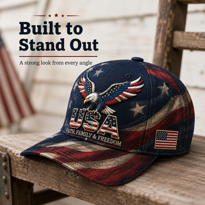 🎁🧢Father's Day 49% OFF - USA Faith, Family & Freedom Cap