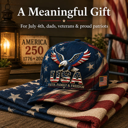 🎁🧢Father's Day 49% OFF - USA Faith, Family & Freedom Cap
