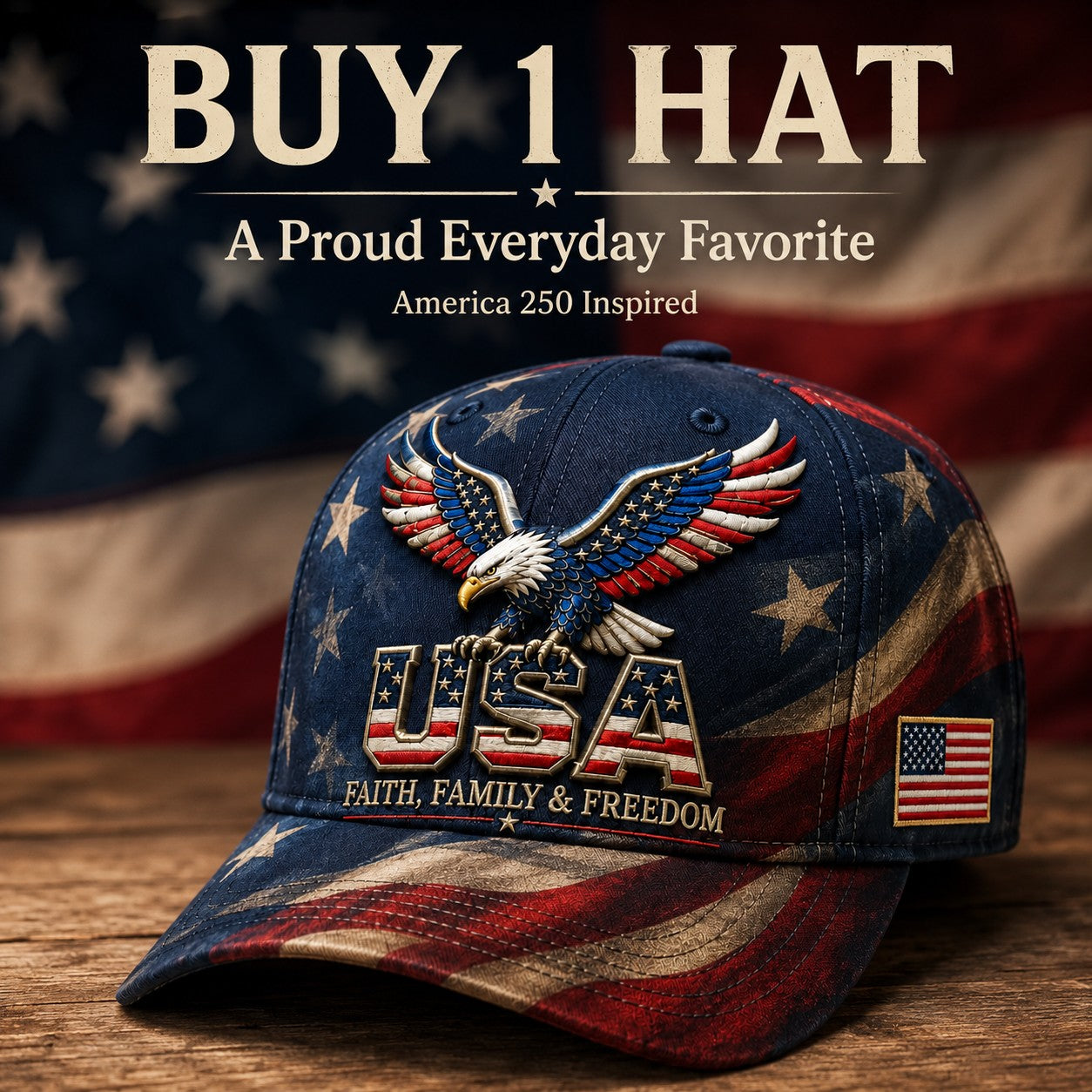 🎁🧢Father's Day 49% OFF - USA Faith, Family & Freedom Cap