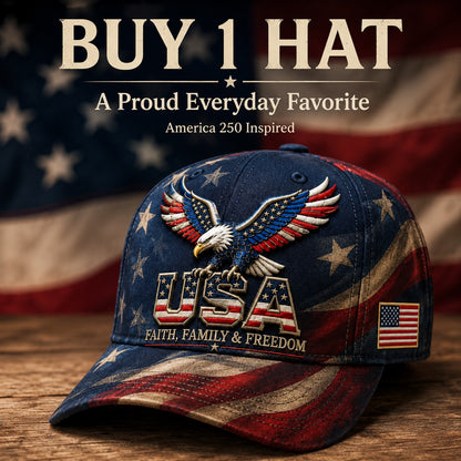 🎁🧢Father's Day 49% OFF - USA Faith, Family & Freedom Cap