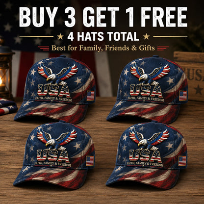 🎁🧢Father's Day 49% OFF - USA Faith, Family & Freedom Cap
