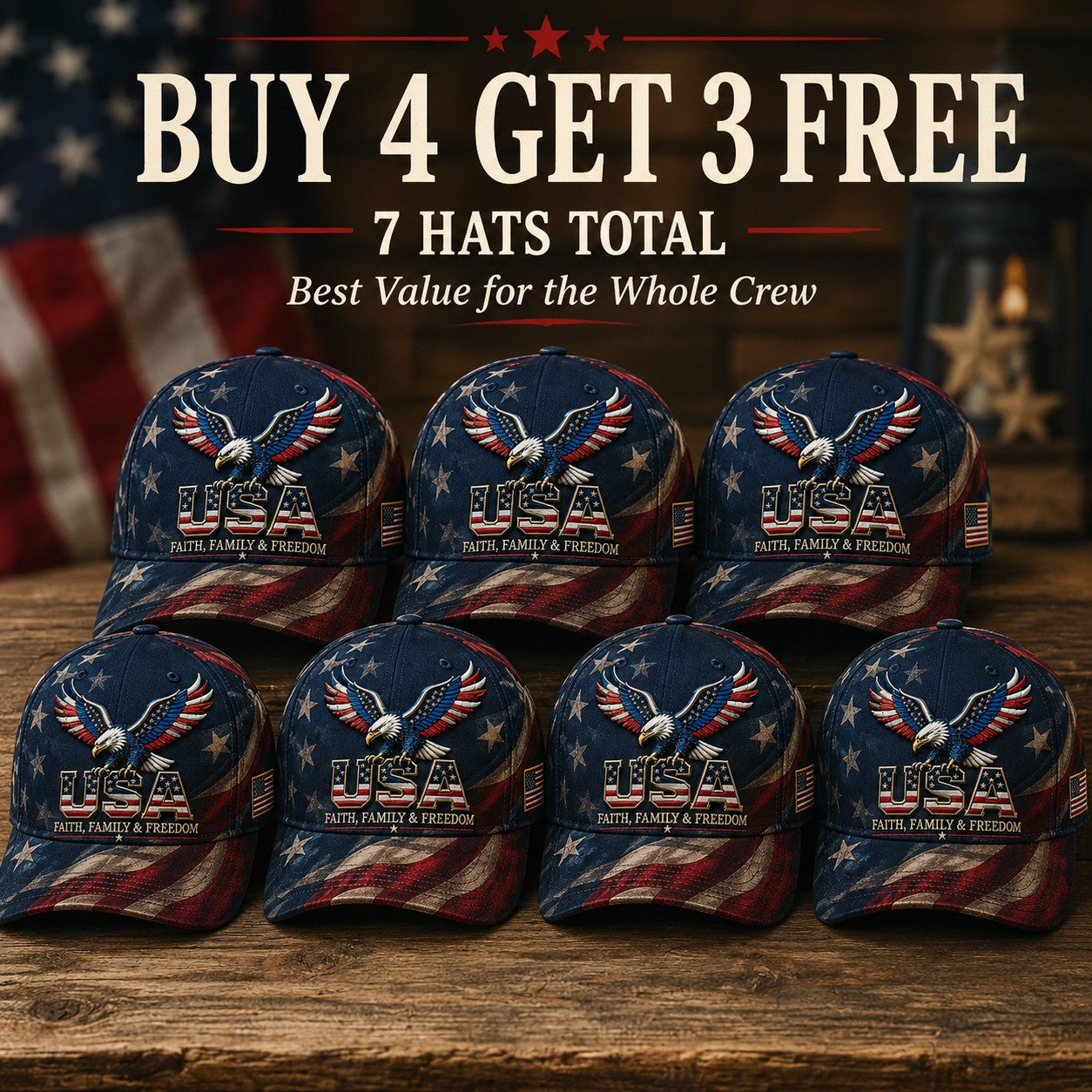 🎁🧢Father's Day 49% OFF - USA Faith, Family & Freedom Cap