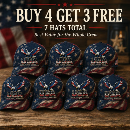 🎁🧢Father's Day 49% OFF - USA Faith, Family & Freedom Cap