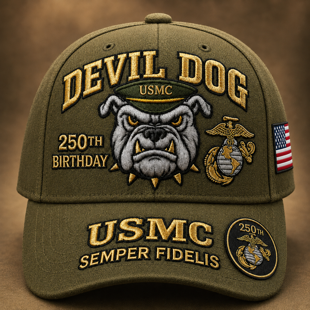 🔥 Father’s Day Sale - ❤️Devil Dog USMC 250th Birthday Commemorative Embroidered Cap 🇺🇸