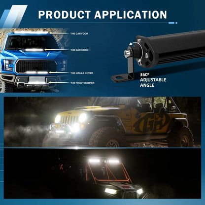 🔥Last Day 49% OFF - 🚗💡Single Row Ultra-Slim Spot Flood LED Light Bar