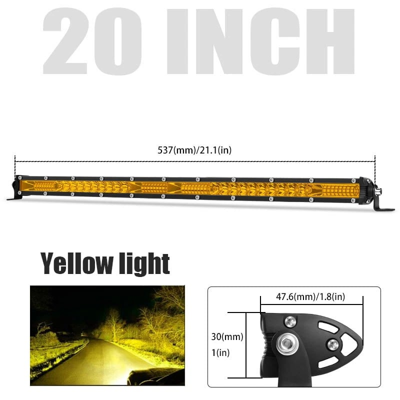 🔥Last Day 49% OFF - 🚗💡Single Row Ultra-Slim Spot Flood LED Light Bar