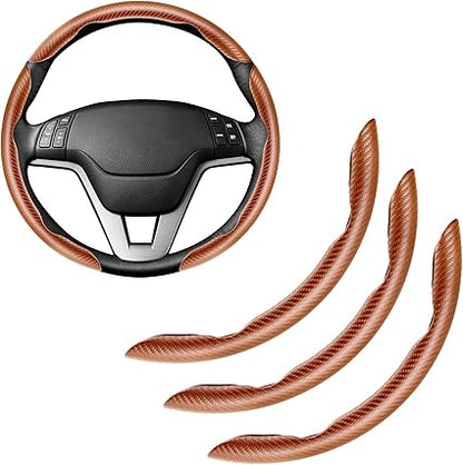 Samez Carbon Fiber Silicone Anti-Slip Car Steering Wheel Cover Universal Fit