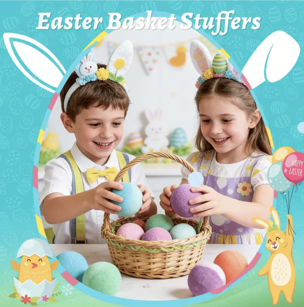 🔥2026 New Upgrade - 🛁 Natural Bath Bombs for Kids with Mega Bubbles & Surprise Inside 🥚✨