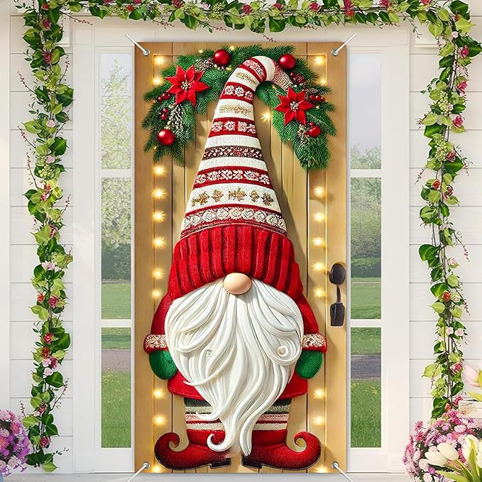 🎄Golden Christmas Bells & Wreath Door Cover - 35.4" x 70.8"