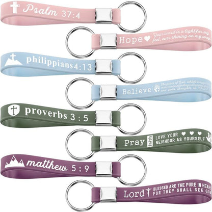 ✨Christian Bible Verse Keychain Set – Inspirational Religious Wristlet Keychains with Faith, Hope & Scripture Quotes | Perfect Gift for Believers & Church Groups!✝️