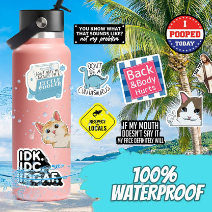 ✨130 Pcs Funny Meme Stickers Set – Hilarious Saying & Cartoon Decals for Laptops, Water Bottles & Gifts | Hot Seller for Humor Lovers!😂