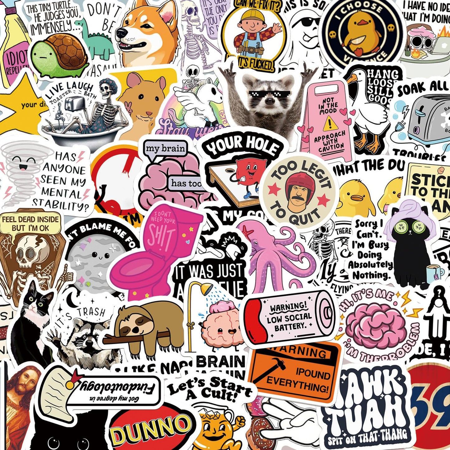 ✨130 Pcs Funny Meme Stickers Set – Hilarious Saying & Cartoon Decals for Laptops, Water Bottles & Gifts | Hot Seller for Humor Lovers!😂