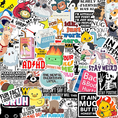 ✨130 Pcs Funny Meme Stickers Set – Hilarious Saying & Cartoon Decals for Laptops, Water Bottles & Gifts | Hot Seller for Humor Lovers!😂