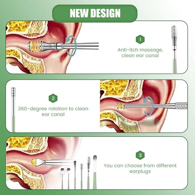 🔥Big Sale only $9.99 !!! 🔥 6 Counts Ear Wax Removal Tool Set with Storage Tube