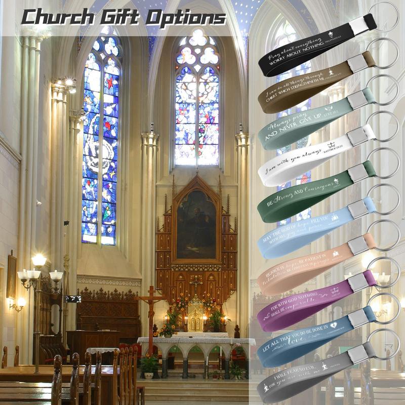 ✨Christian Bible Verse Keychain Set – Inspirational Religious Wristlet Keychains with Faith, Hope & Scripture Quotes | Perfect Gift for Believers & Church Groups!✝️