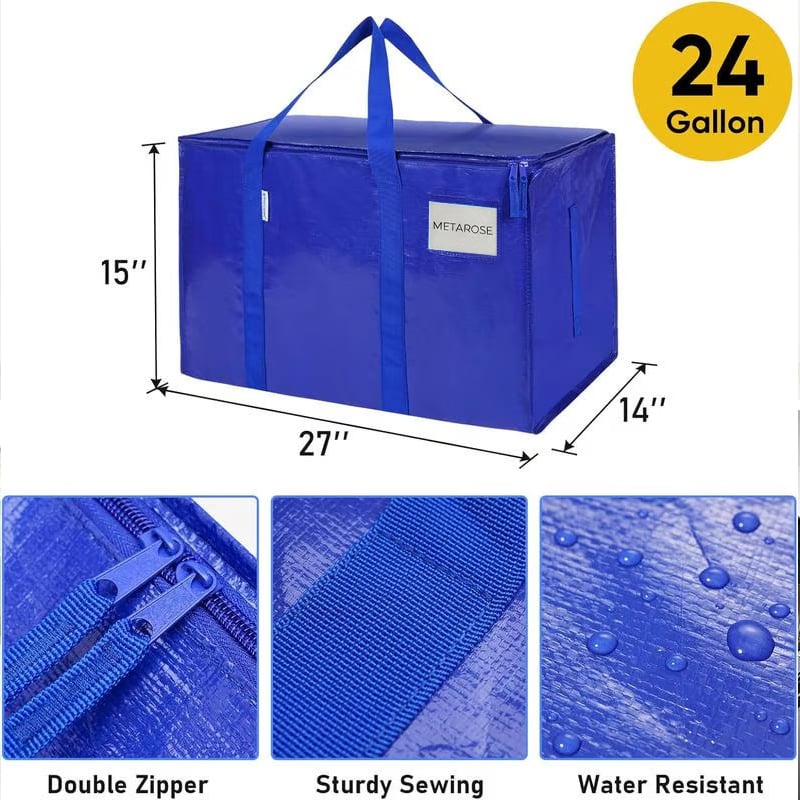 24 Gallon Extra Large Heavy Duty Foldable Moving Bags