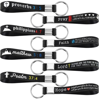 ✨Christian Bible Verse Keychain Set – Inspirational Religious Wristlet Keychains with Faith, Hope & Scripture Quotes | Perfect Gift for Believers & Church Groups!✝️