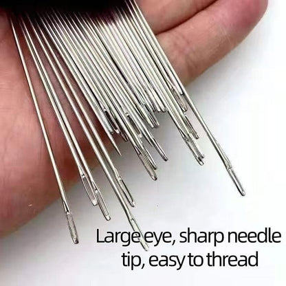 🧵34PCS Big Eye Steel Needles Set - Long & Thin Handmade Quilting & Sewing Needles Kit for DIY Sewing Projects